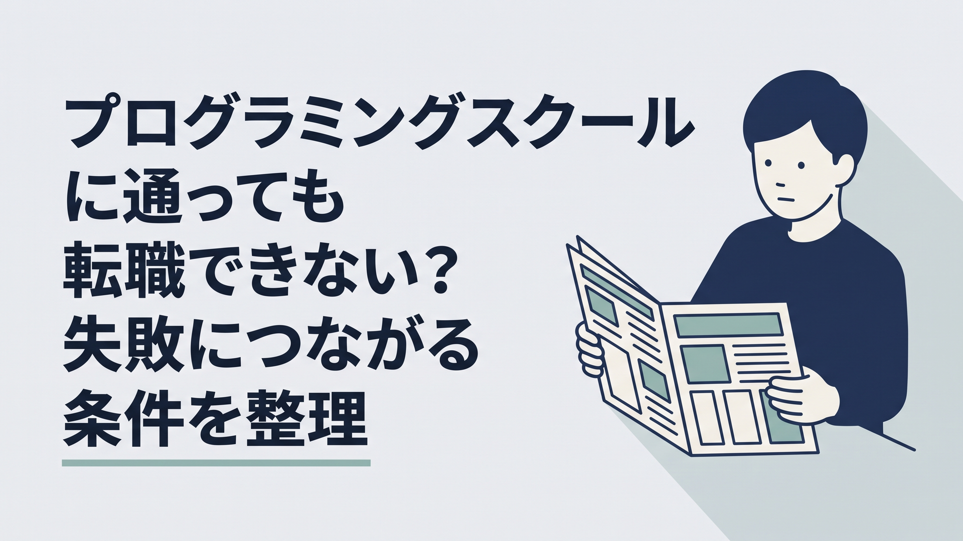 プログラミングスクール卒業後の転職に不安を感じながら求人票を見る30代会社員